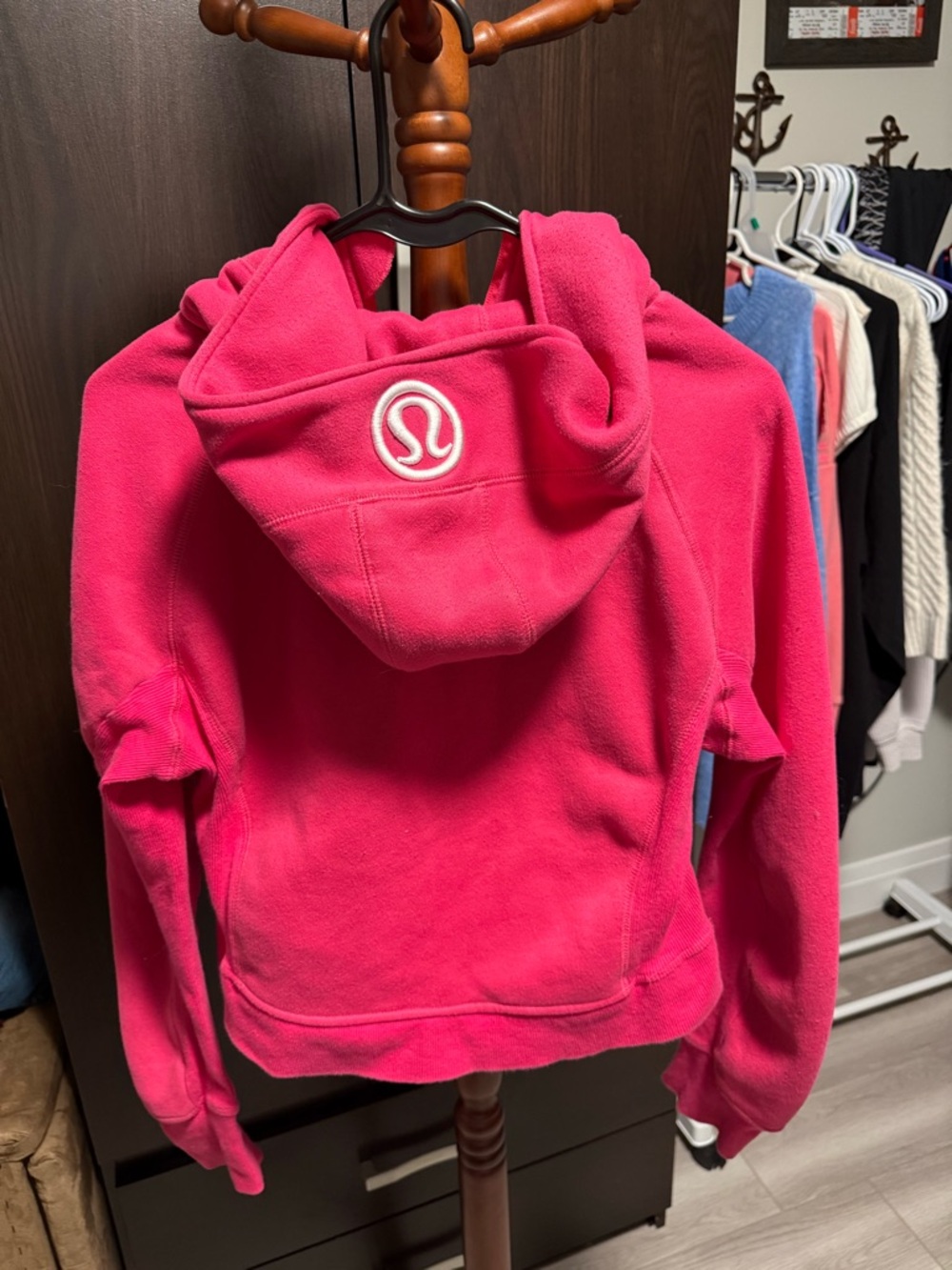 lululemon athletica women’s Hot Pink Hooded Zip Fleece Jacket - Picture 2 of 4